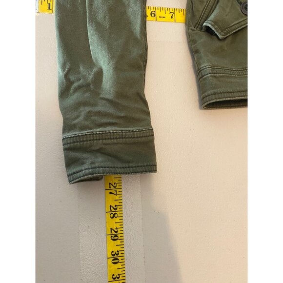 Hollister Womens Olive Green Military Style Utility Jacket Front Button Small - Picture 11 of 11